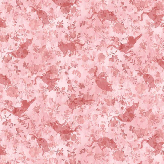 Meow Mix Cat Texture Rose - Studio E from Fort Worth Fabric Studio