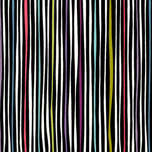 Meow Mix Line Black/Multi - Studio E from Fort Worth Fabric Studio