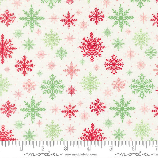 Merrily on High Snowflakes Snow - Moda from Fort Worth Fabric Studio