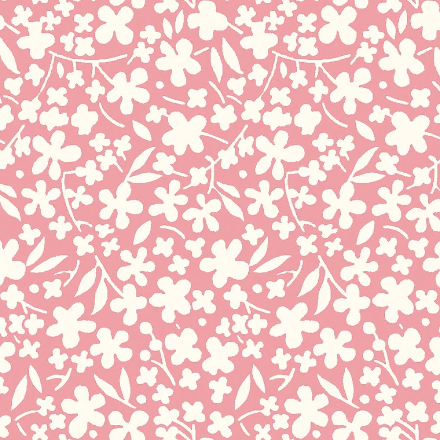 Merry Go Round Mini Vine Pink – Remnant 19″ × 44″ - Windham from Fort Worth Fabric Studio