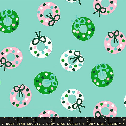 Merry Happy Wreaths Frost - Ruby Star Society from Fort Worth Fabric Studio