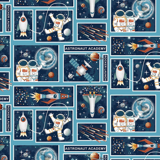 Milky Way Patchwork Blue Glow in the Dark - Henry Glass from Fort Worth Fabric Studio