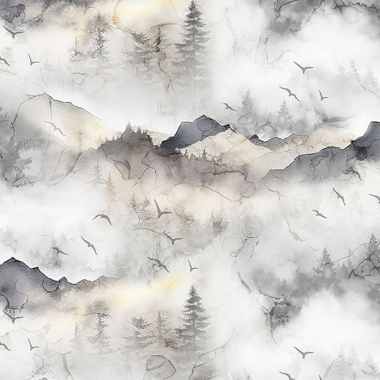 Misty Morning Mountains Gray - Northcott from Fort Worth Fabric Studio
