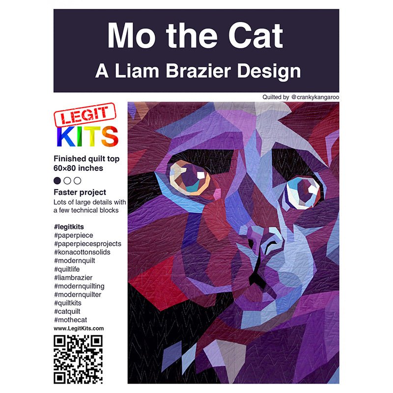 Mo the Cat Foundation Paper Pieced Quilt Pattern by Legit Kits Design Pattern by Legit Kits Design