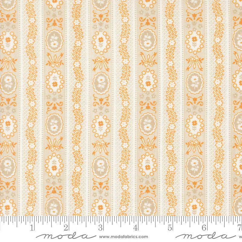 Moda Agatha Road Floral Stripes Ghost Multi 1 Yard Cut - Moda from Fort Worth Fabric Studio