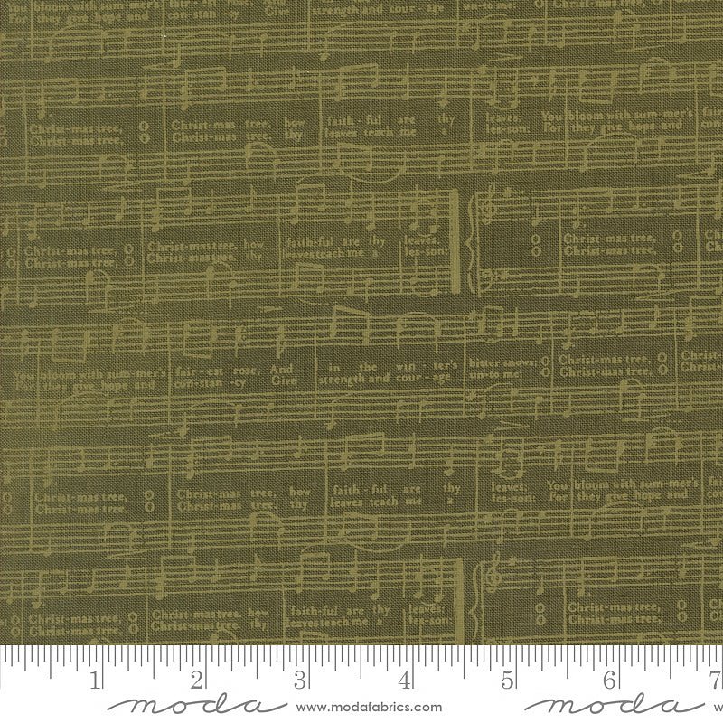 Moda Berry & Pine Music Notes Wintergreen 1 Yard Cut 1 Yard Cut by Moda