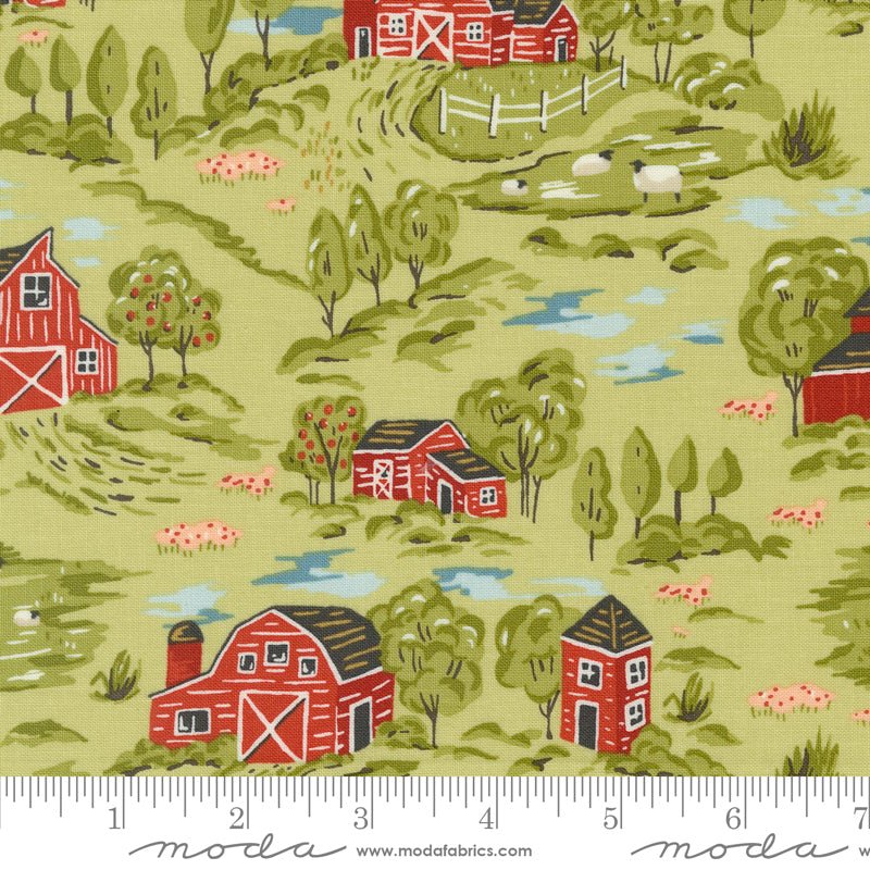 Moda Farmstead Vintage Farm Celery 1 Yard Cut - Moda from Fort Worth Fabric Studio