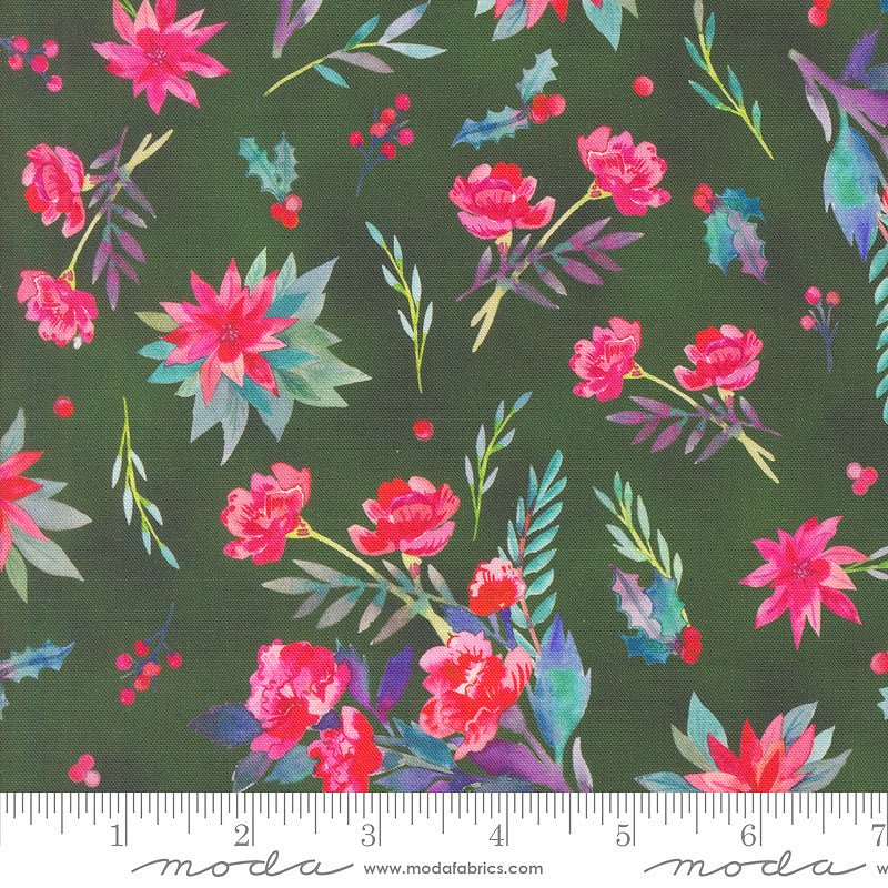 Moda Love & Cheer Bouquet Florals Evergreen FULL BOLT Special - Moda from Fort Worth Fabric Studio