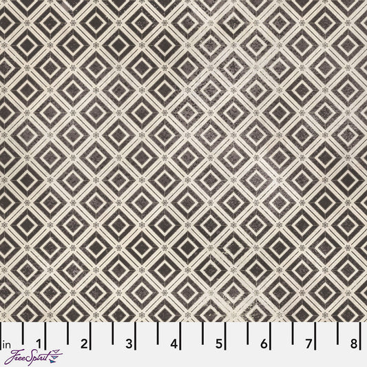 Monochrome Diamonds Charcoal - Free Spirit from Fort Worth Fabric Studio