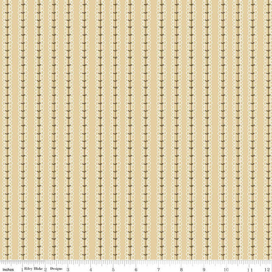 Morning Latte Stripes Camel – Remnant 9" × 44" - Riley Blake from Fort Worth Fabric Studio