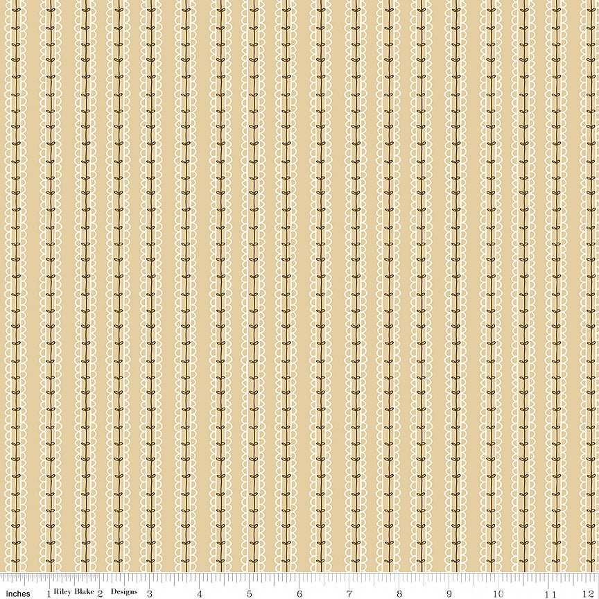Morning Latte Stripes Camel – Remnant 9" × 44"