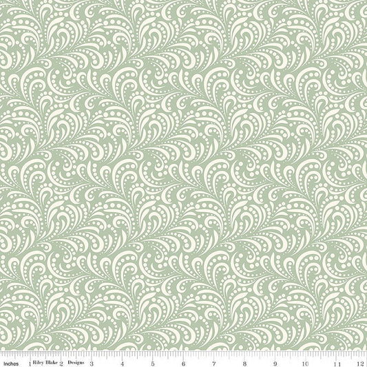 Morning Latte Swirls Aloe - Riley Blake from Fort Worth Fabric Studio