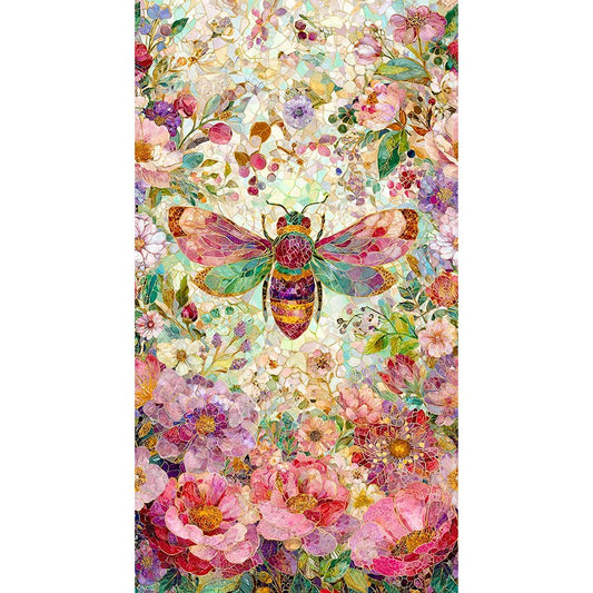 Mosaic Bee 24" Bee-autiful Floral Panel Multi - Timeless Treasures from Fort Worth Fabric Studio