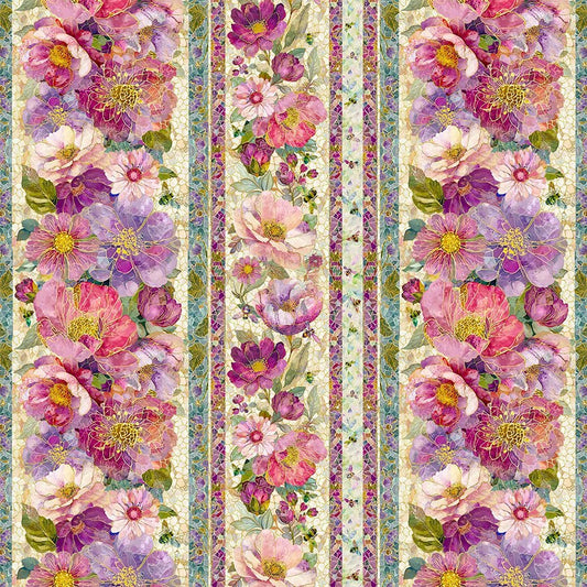 Mosaic Bee Stripes Multi - Timeless Treasures from Fort Worth Fabric Studio