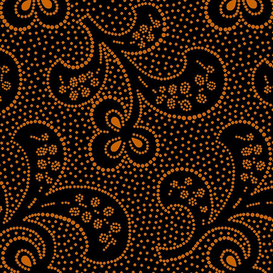 Mr. Moon Abstract Leaves Black - Henry Glass from Fort Worth Fabric Studio