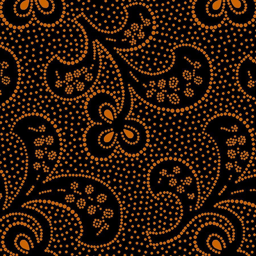 Mr. Moon Abstract Leaves Black – Remnant 36″ × 44″ - Henry Glass from Fort Worth Fabric Studio