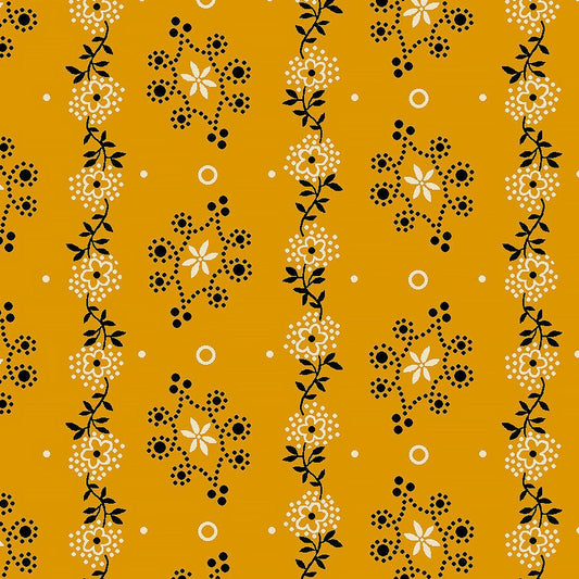 Mr. Moon Delicate Stripe Cheddar - Henry Glass from Fort Worth Fabric Studio
