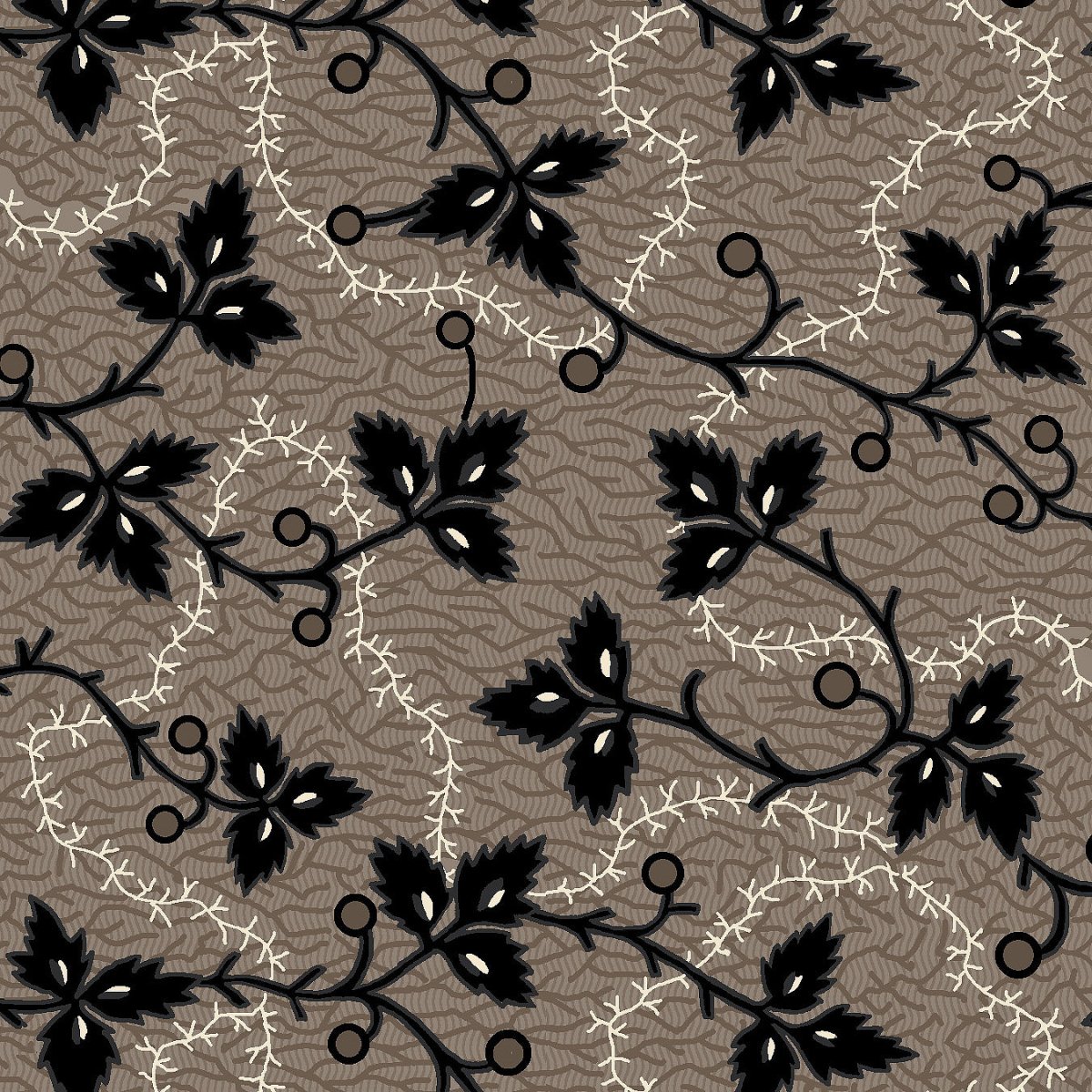 Mr. Moon Leaves & Vines Gray - Henry Glass from Fort Worth Fabric Studio