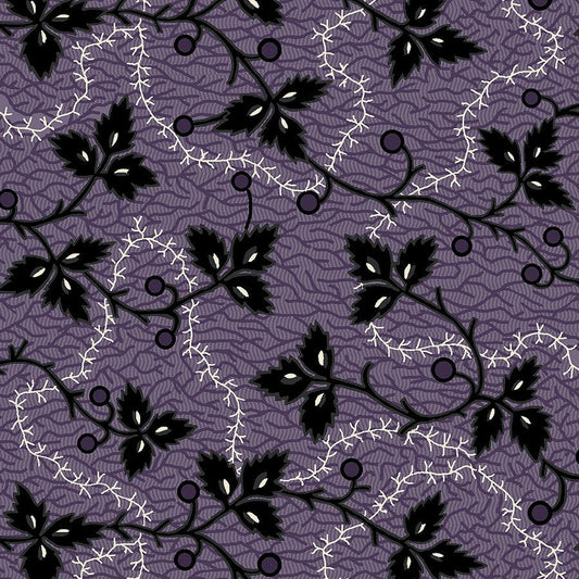 Mr. Moon Leaves & Vines Purple - Henry Glass from Fort Worth Fabric Studio