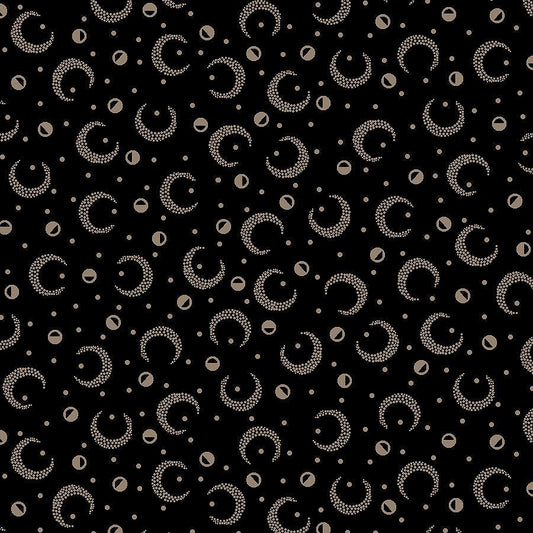 Mr. Moon Mini Moons Black - Henry Glass from Fort Worth Fabric Studio