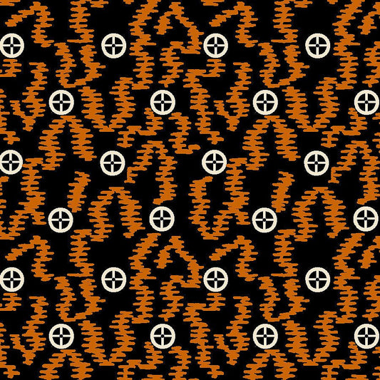 Mr. Moon Zig Zag Black/Orange - Henry Glass from Fort Worth Fabric Studio