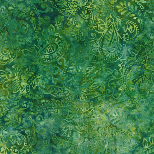 Mystic Vineyard Batiks Paisley Green - Wilmington Prints from Fort Worth Fabric Studio