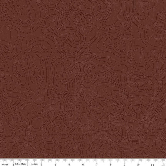 National Parks Topographic Brown - Riley Blake from Fort Worth Fabric Studio