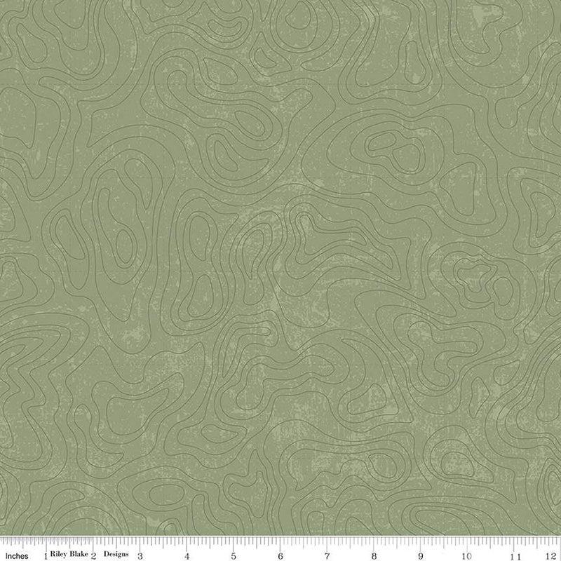 National Parks Topographic Green – Remnant 40″ × 44″