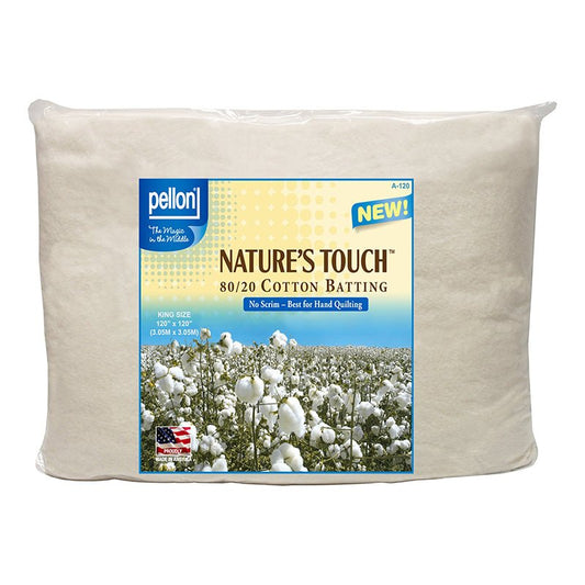 Nature's Touch 80/20 Cotton/Polyester Batting KING Size 120 X 120 by Pellon - Pellon from Fort Worth Fabric Studio