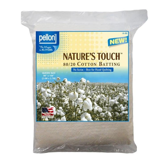 Nature's Touch 80/20 Cotton/Polyester Batting QUEEN Size 96 X 108 by Pellon Batting by Pellon