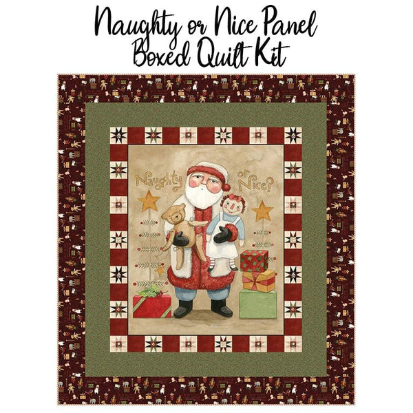 Naughty or Nice Panel Boxed Quilt Kit with Naughty or Nice from Riley Blake - Riley Blake from Fort Worth Fabric Studio