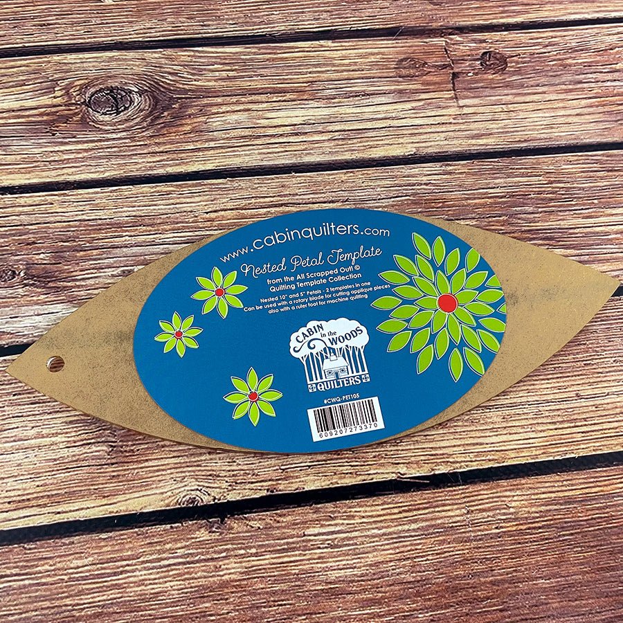 Nested Scrap Petal Acrylic Templates 10in 5in CWQ - PET105 Ruler by Cabin in the Woods Quilters
