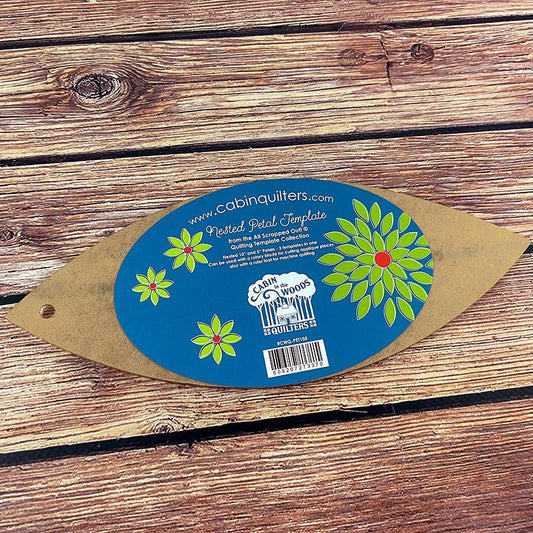 Nested Scrap Petal Acrylic Templates 10in 5in CWQ - PET105 Ruler by Cabin in the Woods Quilters