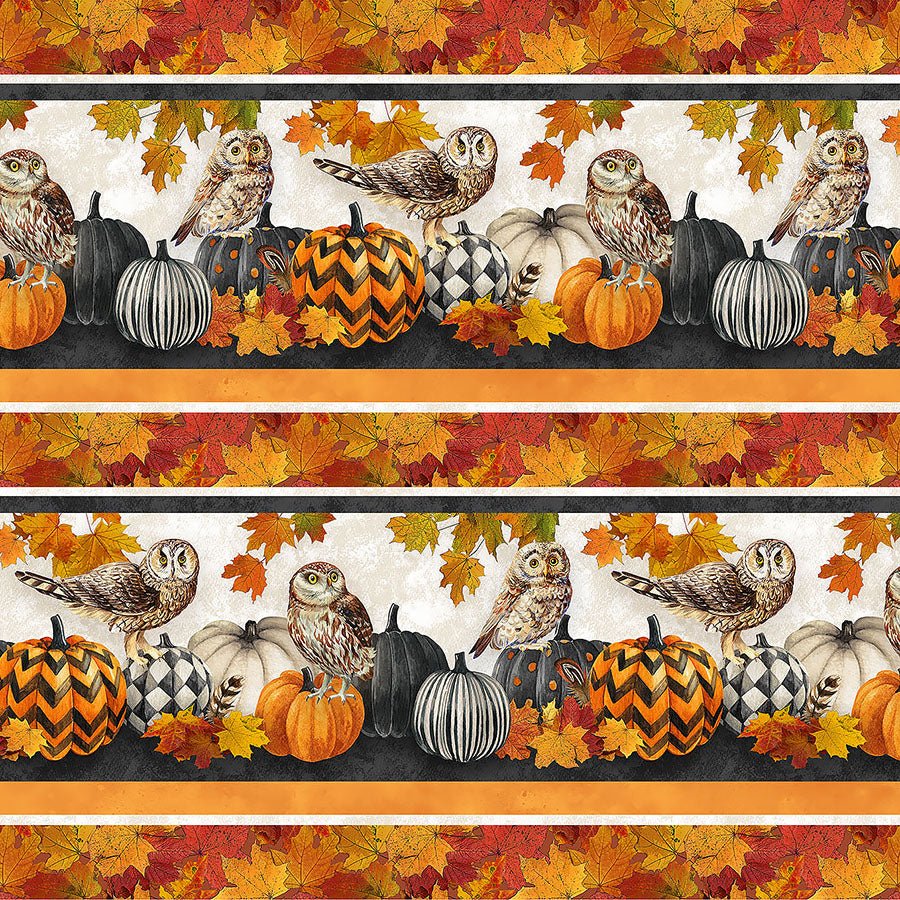 Night Owl Border Stripe Charcoal Multi – Remnant 23″ × 44″