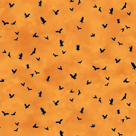 Night Owl Mini Owls Orange – Remnant 41″ × 44″ - Northcott from Fort Worth Fabric Studio