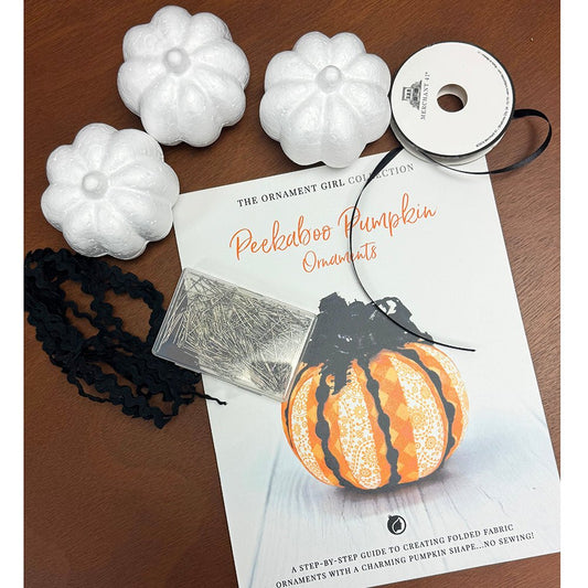 No Sew Folded Fabric Peekaboo Pumpkin Ornaments Kit - Fort Worth Fabric Studio from Fort Worth Fabric Studio