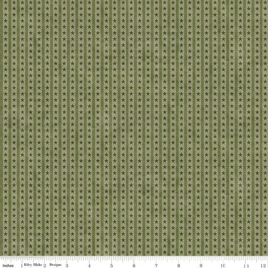 Northern Christmas Star Stripes Green - Riley Blake from Fort Worth Fabric Studio