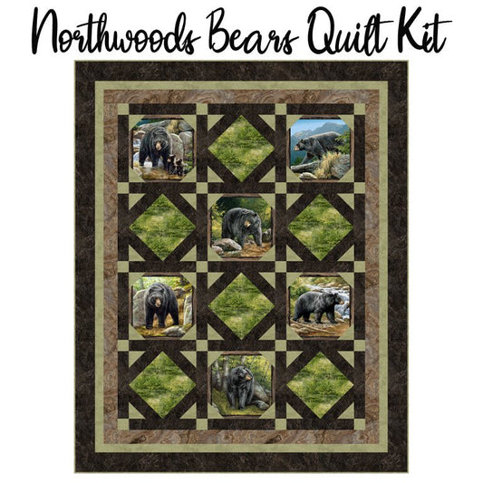 Northwoods Bears Quilt Kit with Naturescapes Northwoods from Northcott - Northcott from Fort Worth Fabric Studio