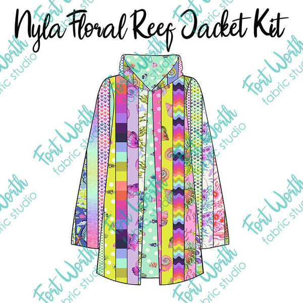 Nyla Jacket Kit with Tula Pink Floral Reef from Free Spirit - Free Spirit from Fort Worth Fabric Studio