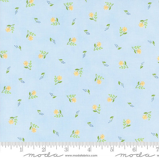 On Lake Time Ditsy Flowers Sky Blue - Moda from Fort Worth Fabric Studio