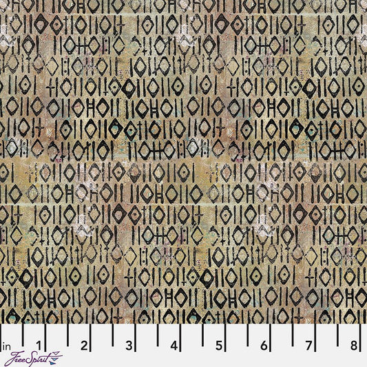 One Layer Away Pictograph Taupe - Free Spirit from Fort Worth Fabric Studio