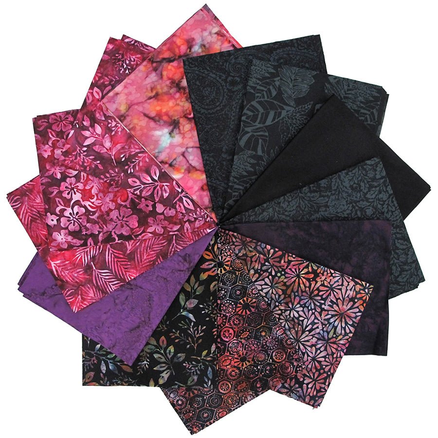 Onyx Bali Chops Batiks Fat Quarter Bundle - Hoffman from Fort Worth Fabric Studio