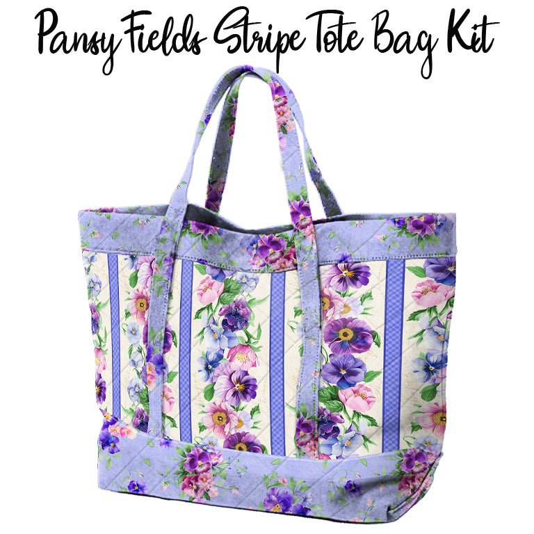 Pansy Fields Stripe Tote Bag Kit from Wilmington - Wilmington Prints from Fort Worth Fabric Studio