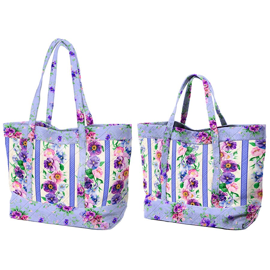 Pansy Fields Stripe Tote Bag Kit from Wilmington - Wilmington Prints from Fort Worth Fabric Studio