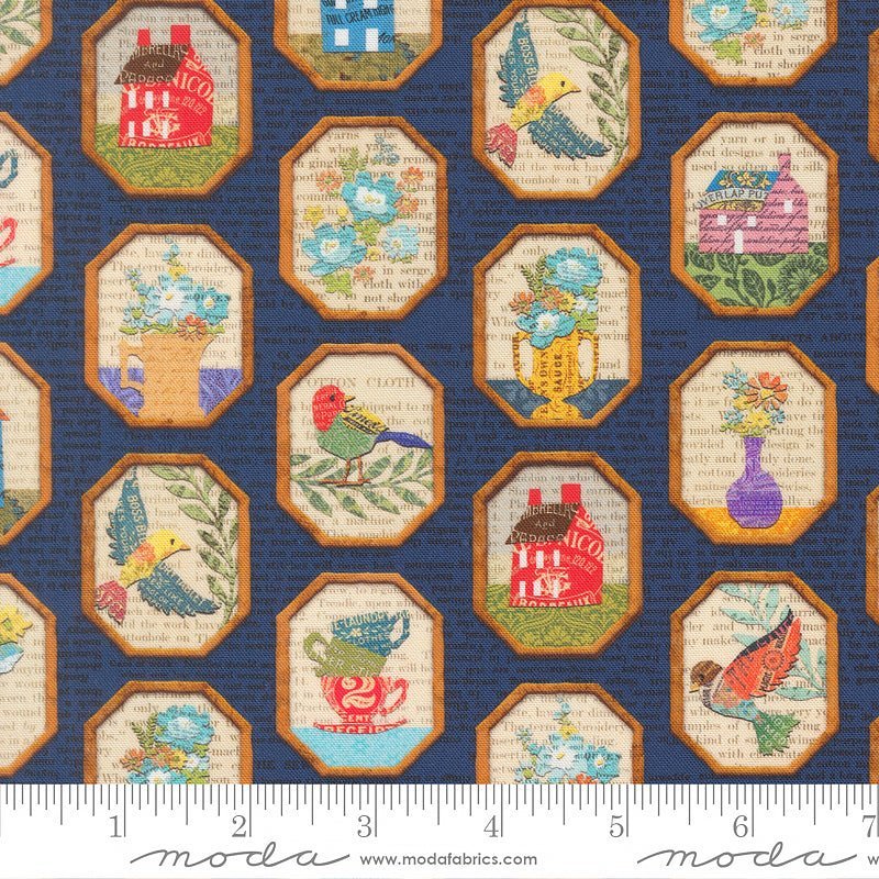 Paper Hamlet Frames Midnight – Remnant 19″ × 44″ - Moda from Fort Worth Fabric Studio