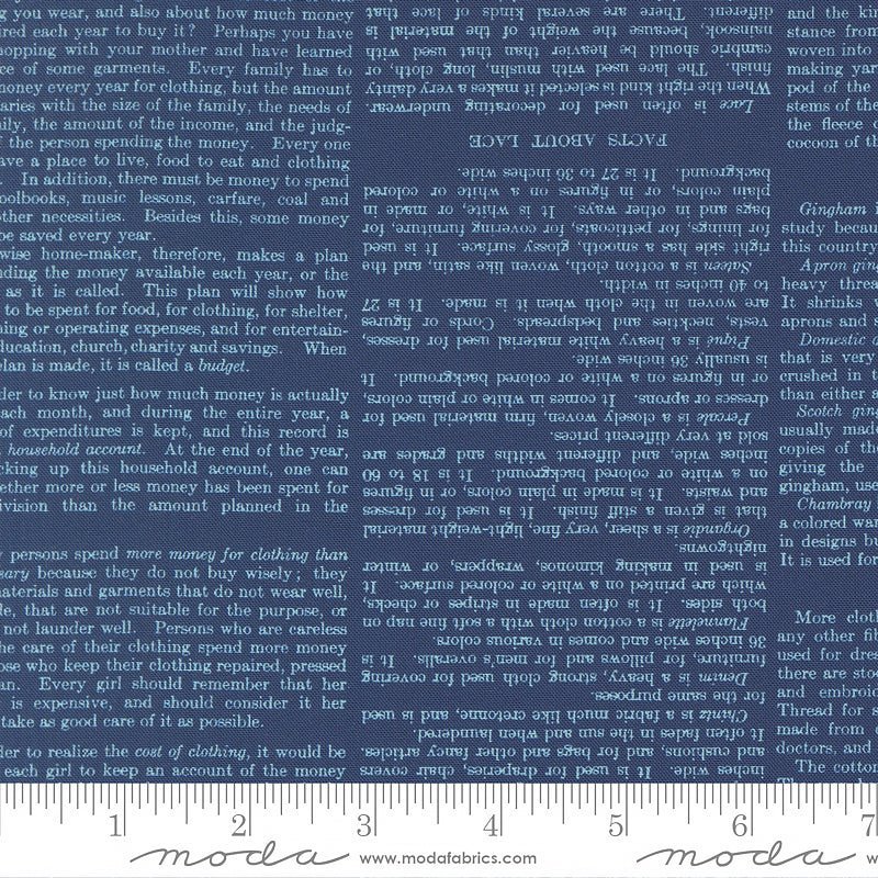 Paper Hamlet Text & Words Midnight – Remnant 35″ × 44″ - Moda from Fort Worth Fabric Studio