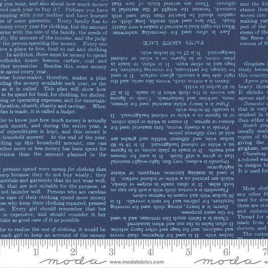 Paper Hamlet Text & Words Midnight – Remnant 35″ × 44″ - Moda from Fort Worth Fabric Studio
