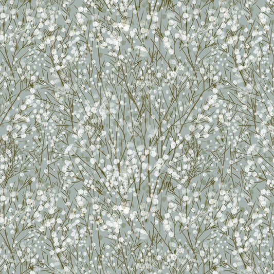 Pastoral Serenade Cotton Plants Sage - Blank Quilting from Fort Worth Fabric Studio