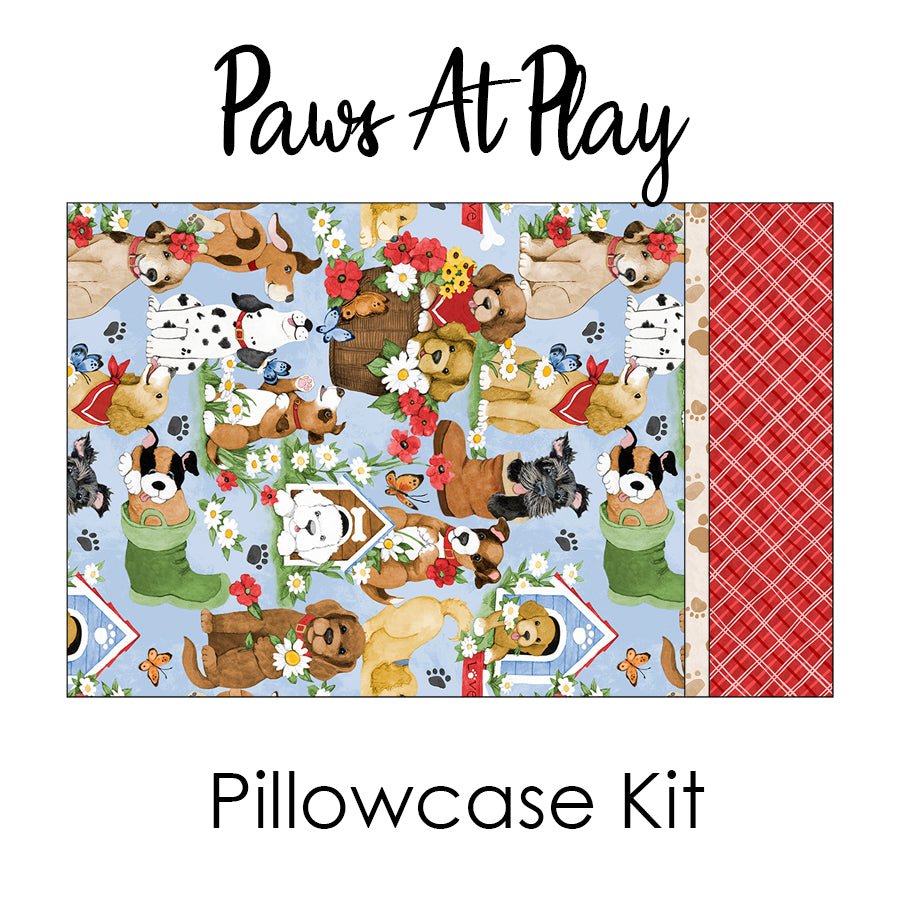 Paws at Play Pillowcase Kit from Wilmington - Wilmington Prints from Fort Worth Fabric Studio