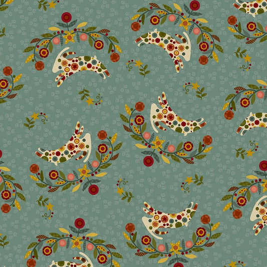Pennyberry Farm Hip Hop Medium Blue - Henry Glass from Fort Worth Fabric Studio
